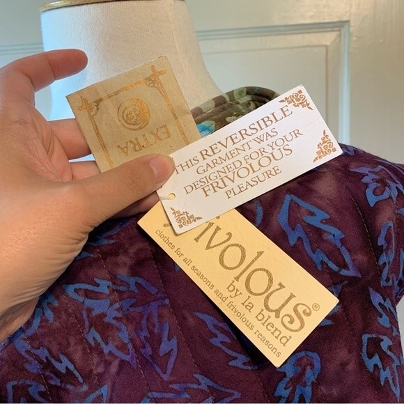 NWT Quilted Colorful Batik Reversible Wearable Art Festival Vest -Small - Picture 2 of 9